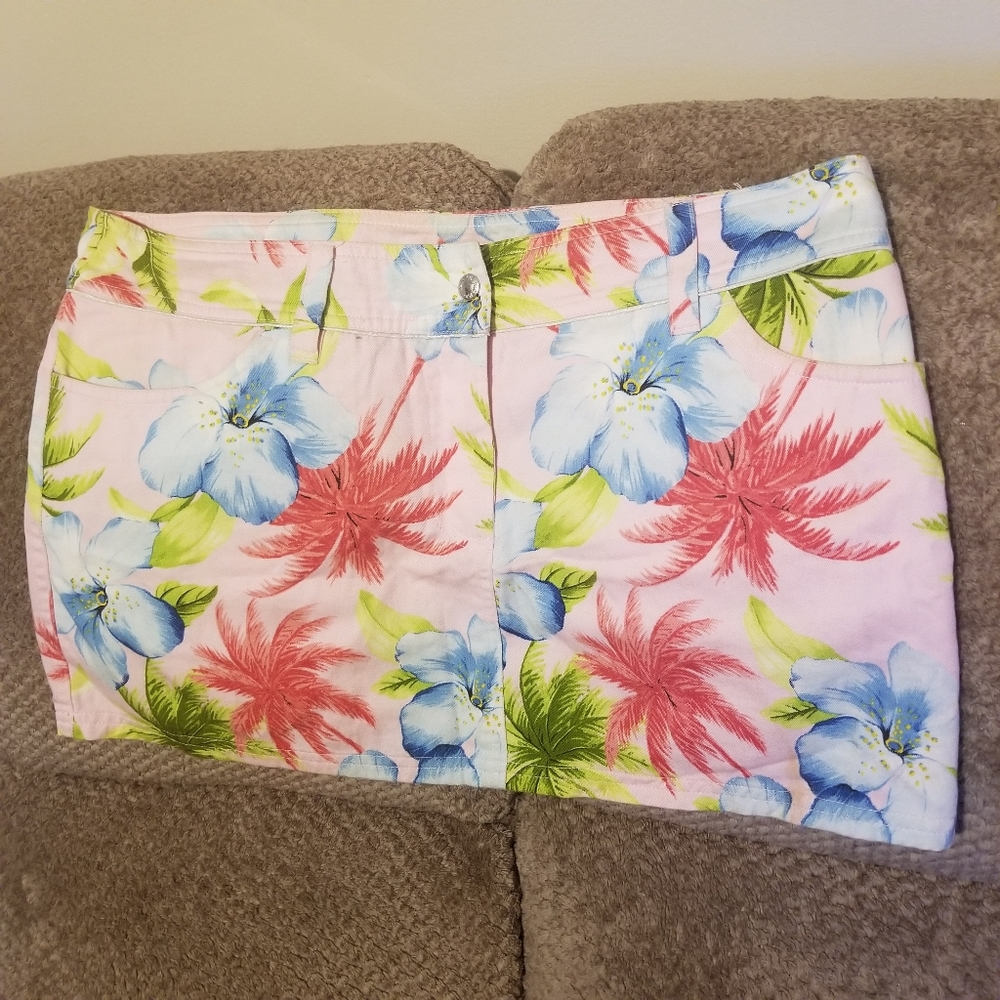 Hpdolce&Gabbana Beachwear Floral Mini Skirt Size Medium